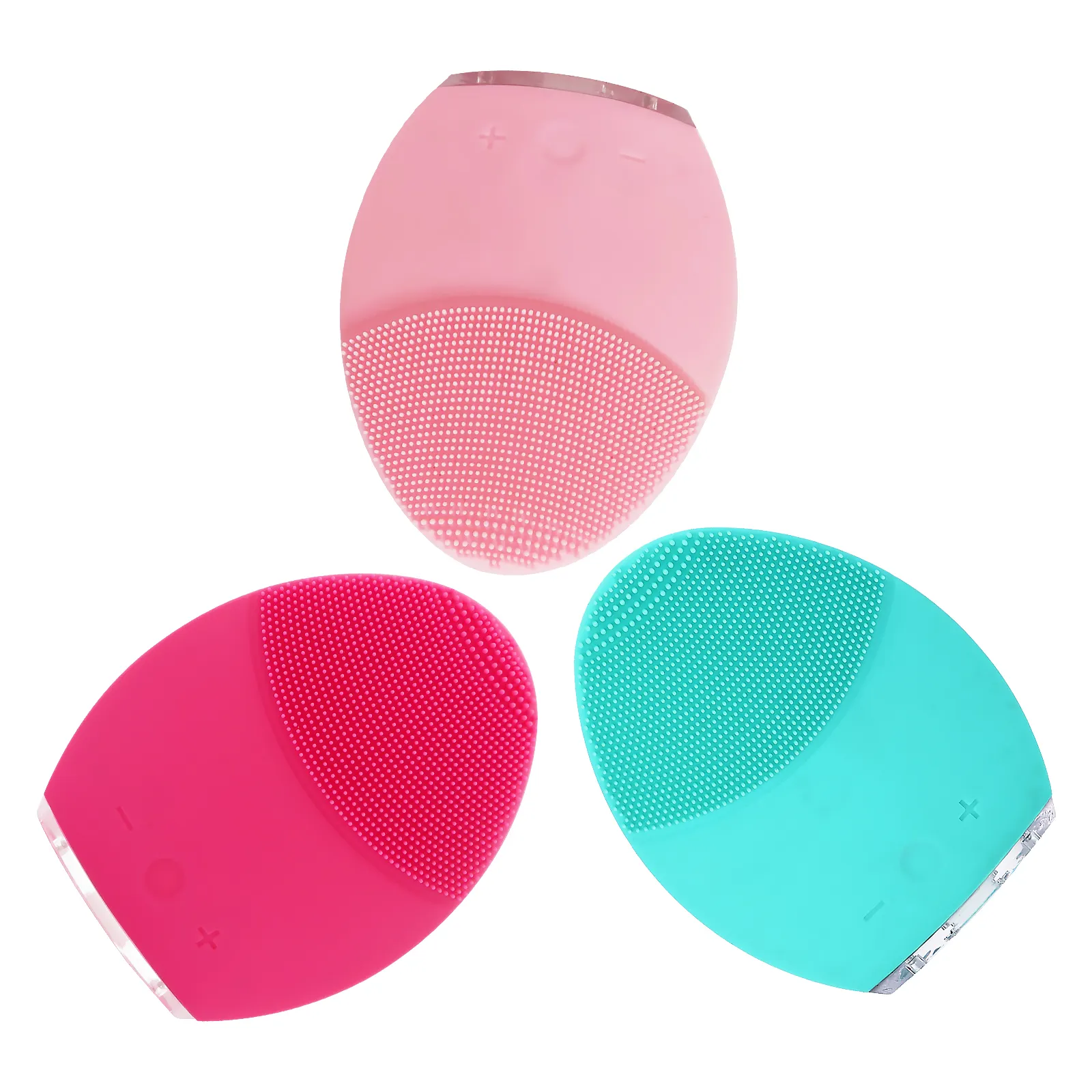 Free sample high frequency waterproof rechargeable deep cleaning face scrubber brush silicone facial cleansing brush