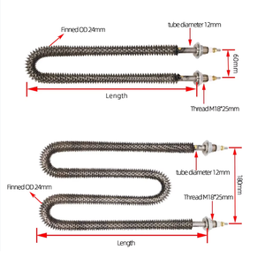 Tubo de Calentamiento de <span class=keywords><strong>Aire</strong></span>, 220v 380v 1kw 2kw, Elemento Calefactor Tubular Aletado de Acero Inoxidable Industrial para Calentamiento <span class=keywords><strong>por</strong></span> Resistencia de <span class=keywords><strong>Aire</strong></span> en Hornos - Product Image 3