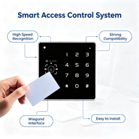 Lecteur de cartes QR RFID à clavier métallique Wiegand 86 pour système de contrôle d'accès mural – Lecteur de cartes d'accès ID IC NFC QR Code