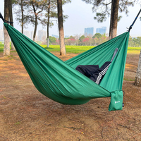 Maßgefertigte Doppel-Nylon-Hängematte mit Baumgurten, Schnellaufbau für Camping