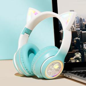 Manufacture LED <strong>Cute</strong> <strong>Earphones</strong> for Kids Children <strong>Cute</strong> Cat Headsets Excellent Wireless Noise Cancelling Cat Ear Headphones - Product Image 2