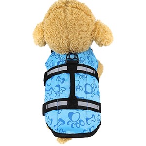 Gilet de sauvetage réfléchissant mignon pour chien avec motif imprimé bleu, vert, orange, rose pour les jeux aquatiques d'été, style sportif, vêtements pour animaux de compagnie - Product Image 5