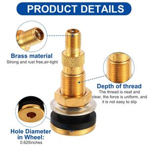 Tr618a Tire Valve <b>Stem</b> Copper For Truck Bus Agricultural Vehicle Pneumatic Hydraulic Tubeless Vacuum Tire Valve - Product Image 5