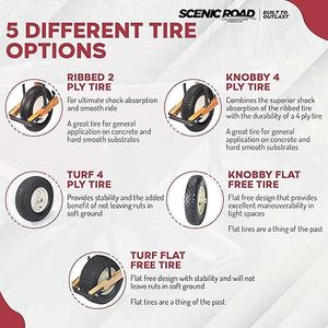 Lốp xe cút kít thay thế, bánh xe 16 inch có vòng bi và khớp mỡ, lốp cỏ 4 lớp - Product Image 4