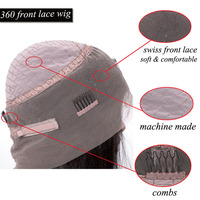Perruque en cheveux humains vierges indiens Remy, sans colle, avec dentelle transparente HD complète, couleur brun cendré clair, perruque 360 en dentelle complète avec bande élastique