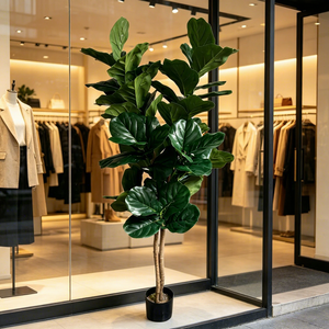 Fiori Decorativi, Ghirlande e Piante Artificiali, <span class=keywords><strong>Albero</strong></span> di <span class=keywords><strong>Ficus</strong></span> Lyrata Artificiale Sempreverde per Decorazioni di Eventi, Matrimoni e Feste - Product Image 1