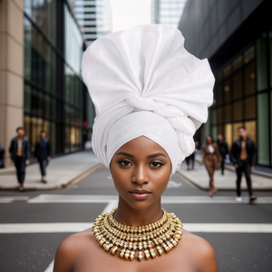 Bonnet Femme Prêt-à-porter en Aso Oke Africain Uni de Haute Qualité, Style Unique Nigérian, Idéal pour les Fêtes - Collection 2025 (Vente en Gros) - Product Image 4