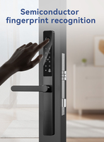 Cerradura Inteligente Sinovo para Puerta, Diseño Delgado de Aluminio, Compatible con Tarjeta, Contraseña, Aplicación Tuya/WiFi, para Acero y Latón
