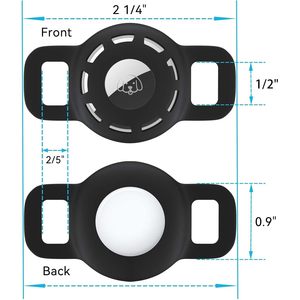 Support de collier pour animaux de compagnie pour Apple Air Tag, lot de 2, noir et blanc, en plastique souple, léger, accessoire pour chat et chien - Product Image 3