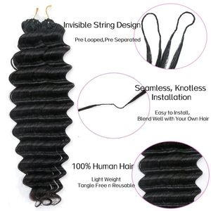 Extensiones de Cabello Humano de Ganchillo con Efecto Pluma, Extensiones Mágicas de Cabello de Ganchillo con Anillo, Paquete de Cabello Brasileño Remy para Venta al por Mayor - Product Image 5