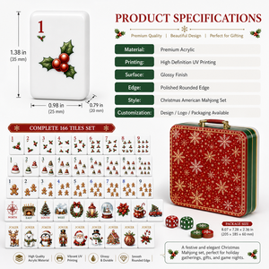 High-End Premium Acrylic Christmas Family Game Holiday Premium Christmas American <b>Mahjong</b> <b>Set</b> for Luxury Gift Market - Product Image 3