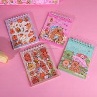 Ensemble de cahiers spirales mignons de style dessin animé, format A7, mini-agenda de poche, cahier portable, papeterie scolaire et de bureau