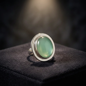Women's Fashion Round <b>Ring</b> with Green Stone 925 Silver Rose <b>Gold</b> <b>Gold</b> Rhodium Plated 18K Setting Inlay Technology IGI Certified - Product Image 4