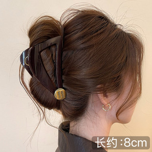 Pinza de Pelo Triangular Simple con Etiqueta Dorada, Pinza de Pelo de Alta Gama para Mujer, Nueva Pinza de Pelo de Alta Gama 2026, Accesorios para el Cabello - Product Image 6