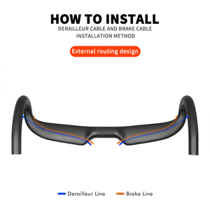 Guidon de vélo de route TOSEEK en fibre de carbone, guidon de vélo de route Cruiser avec diamètre de serrage de 31,8 mm et largeur de 400-440 mm, pièces de vélo - Product Image 6