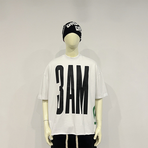 Camiseta Blanca Personalizada de Gran Tamaño, de Alta Calidad, con Diseño Gráfico Urbano, 100% Algodón, Corte Cuadrado, para Hombre - Product Image 5