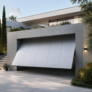 Porte de garage automatique de luxe en aluminium, moderne, noire, électrique, avec porte latérale pour <span class=keywords><strong>entrée</strong></span> de villa - Product Image 4