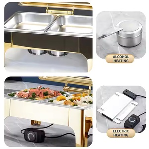 Estufa eléctrica de <span class=keywords><strong>buffet</strong></span> de 9L, calentador de alimentos de acero inoxidable con cubierta visual de media tapa para hoteles y restaurantes - Product Image 5