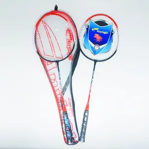 Populaire Stijl Badminton Racket Set Staal Ijzer Badminton Racket Voor Beginner Outdoor Training Badminton Rackets Met Zak