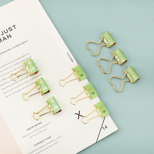 Ensemble de Clips créatifs en métal, étiquettes de photo, pour billets, lettres et papiers, <span class=keywords><strong>avocat</strong></span>, couleur or, tendance moyenne, 25mm, 12 pièces/boîte - Product Image 4