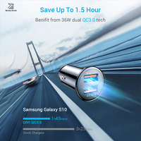 Chargeur de voiture 36W PD USB C, bloc de charge rapide, double port USB a & C Plug Cargador Carro Lighter Adapter pour téléphone