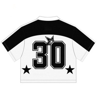 Maillots de football américain classiques personnalisés, col en V, imprimés par transfert thermique, maille respirante, 100% polyester, séchage rapide, manches courtes A+W