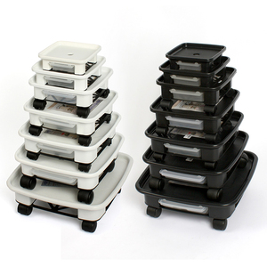 Soucoupe de pot de fleurs en PP blanc avec trous de drainage 36,7x36,7x8,6cm pour protection du sol extérieur, jardin, balcon, terrasse - Product Image 4