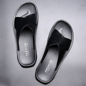 Nouvelles sandales d'été pour hommes en microfibre, à bout ouvert, décontractées, confortables, souples, tendance, antidérapantes, chaussures de plage - Product Image 2