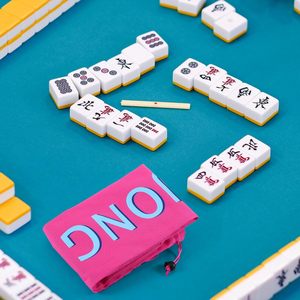 34 Inch Long Mahjong <b>Mat</b> Bag Cute Double Strapped Canvas Drawstring Mahjong Holder Lightweight Outdoor Carrying Bag - Product Image 6