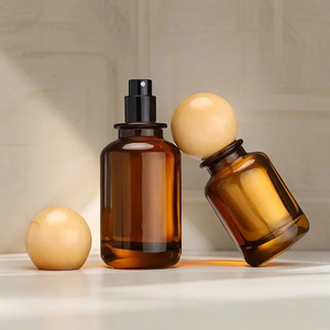 Atomizador <span class=keywords><strong>de</strong></span> Perfume <span class=keywords><strong>de</strong></span> <span class=keywords><strong>Vidrio</strong></span> Recargable <span class=keywords><strong>de</strong></span> 30ml, 50ml y 100ml, Color Ámbar, con Tapa <span class=keywords><strong>de</strong></span> Madera, Venta al Por Mayor <span class=keywords><strong>de</strong></span> Fábrica - Product Image 5