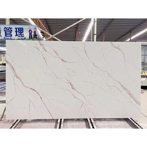 GOLDTOP Big Slab Polished Quartz White Modern for Hotel Island Vanity Tops Customized Size & Thickness Waterproof Eco-Friendly - Product Image 1