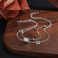 Bracelet double couche ajusté à la taille, perles de luxe léger, sensation haut de gamme, entièrement pavé de pierres de diamant, design de niche tendance, style romain