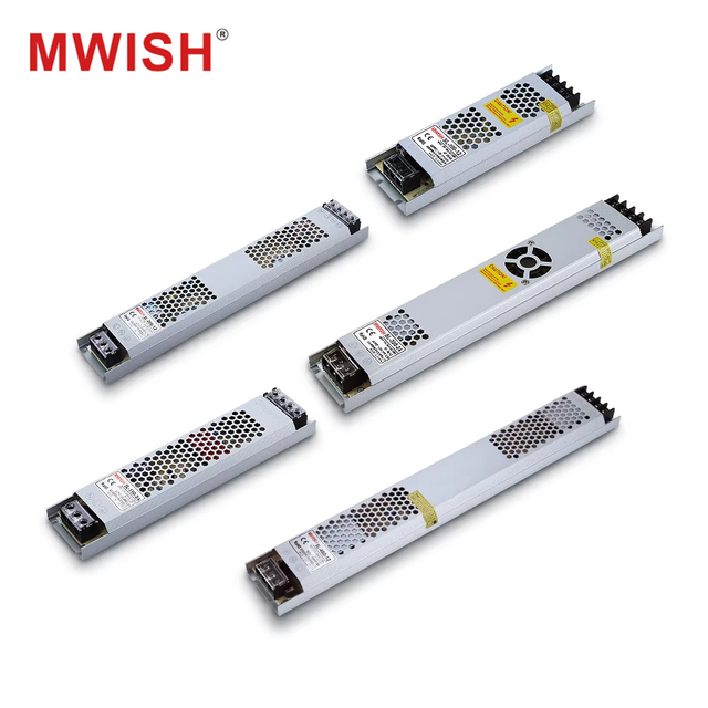 MWISH SL Series 12V/24V Ultra-slim Switching Power Supply for LED Strip Light Box Advertising Decorative Lighting