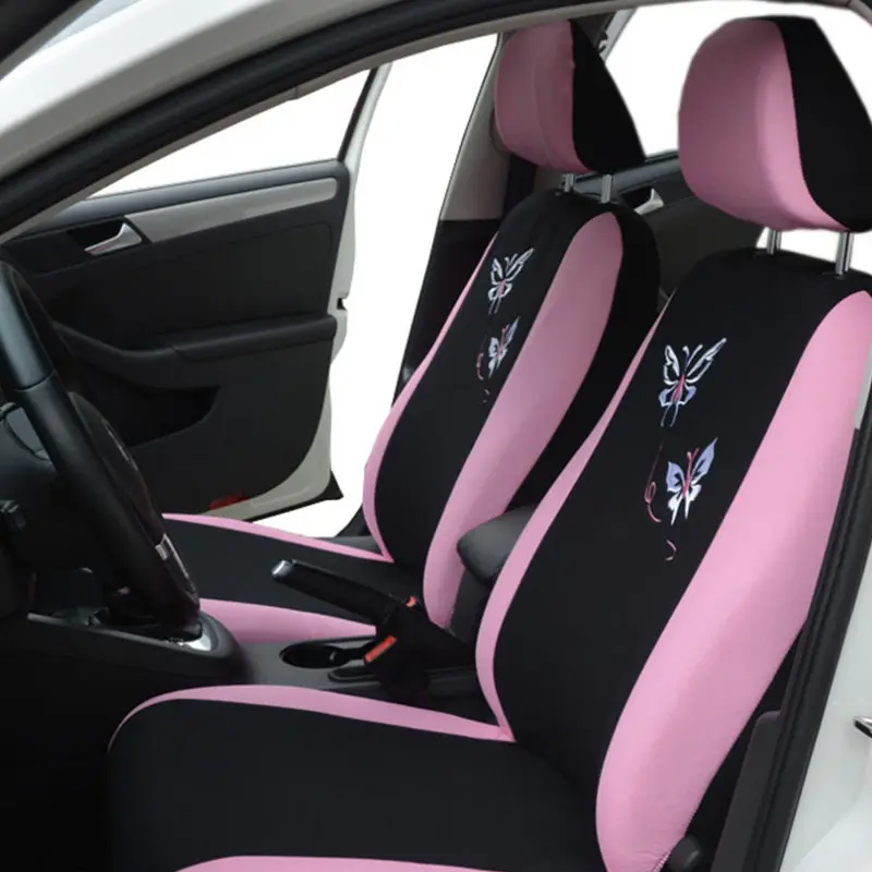 Kanglida Ventas calientes Fábrica profesional Personalización Buen precio Rosa y Negro Poliéster de alta calidad Universal Asiento completo Coche