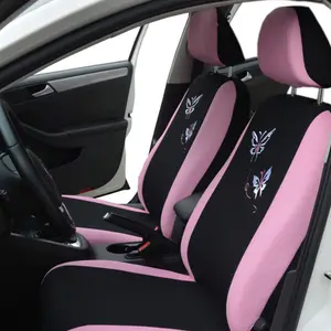 Kanglidaホット販売プロフェッショナル工場カスタマイズ素敵な価格ピンクと黒の高品質ポリエステルユニバーサルフルシートカー
