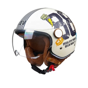 Dot Chứng Nhận Retro <span class=keywords><strong>3</strong></span> <span class=keywords><strong>4</strong></span> Mũ Bảo Hiểm Bốn Mùa Phổ Mùa Hè Mặt Trời Bảo Vệ Xe Máy Mũ Bảo Hiểm - Product Image 1