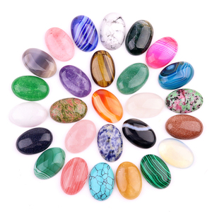 Hạt đá quý tự nhiên 30x20mm, mặt phẳng, hình tròn, hình <span class=keywords><strong>oval</strong></span>, dùng làm charm, phụ kiện làm đồ trang sức tự làm - Product Image 3