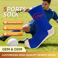 Chaussettes de football antidérapantes avec impression de logo personnalisée, chaussettes de football antidérapantes pour joueurs de football