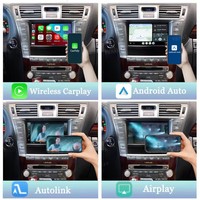 Caja de Interfaz Linux para Lexus LS 2007-2012, Decodificador Inalámbrico CarPlay, Android Auto, Navegación GPS, Control Remoto, Integrado 2DIN para Auto