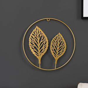 Decorazione da Parete Nordica in Metallo Dorato a Forma di Foglia di Ginkgo, Ornamento Creativo Senza Foratura per Soggiorno - Product Image 3