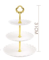 Fournitures de fête de mariage Plateau de table Présentoir à cupcakes Assiette à dessert Présentoir à gâteaux Buffet d'hôtel Outils à gâteau en plastique à 3 niveaux OEM et ODM
