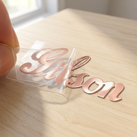 Autocollants rectangulaires 3D UV autocollants en acrylique doré pour la confection de gelées, biscuits, chocolats, parfums et cosmétiques de qualité alimentaire