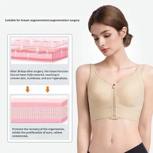 Soutien-gorge de fixation <span class=keywords><strong>post</strong></span>-<span class=keywords><strong>opératoire</strong></span> pour prothèse <span class=keywords><strong>mammaire</strong></span>, à fermeture avant, en nylon, avec support solide, pour la reconstruction <span class=keywords><strong>mammaire</strong></span> - Product Image 3
