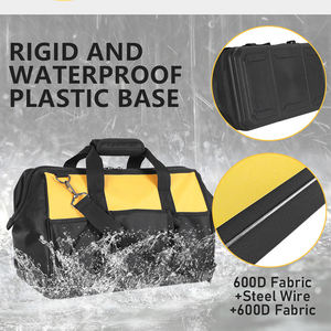 Bolsa de herramientas de alta resistencia de 16 pulgadas y 13 bolsillos, resistente al agua, reparación de trabajadores de la construcción de contratistas, OEM/ODM compatible con fondo rígido - Product Image 5