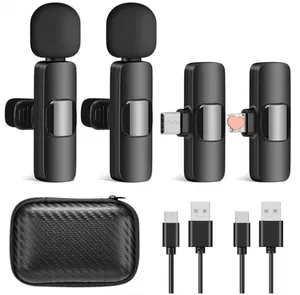 k8 k9 Type-c Interface Bluetooths Wireless Dual Lavalier Microphone System Portable Audio Video Microphone for iphone ipad