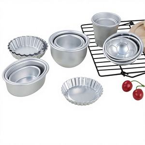 Moule à gâteau rond en aluminium antiadhésif, résistant au <span class=keywords><strong>four</strong></span>, pour brownie, muffin, tartelette, cupcake, fond rond - Product Image 1