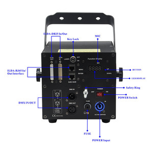 תאורת לייזר מקצועית 5W RGB עם בקרת DMX512 ומבנה אלומיניום לתאורת במה במועדוני דיסקו ותקליטנים - Product Image 3