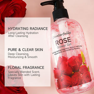 Gel de ducha exfoliante personalizable, gel de ducha de pétalos orgánicos blanqueador de perfume natural - Product Image 2