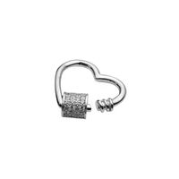 Fermoirs de bijoux en argent 925 plaqué or 14 carats avec zircon en forme de cœur, prix usine, pour colliers et bracelets DIY en perles, pour la fabrication de bijoux