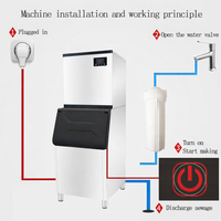Machine à glaçons électrique commerciale 150 kg Refroidissement par eau et air Prix d'usine Facile à utiliser